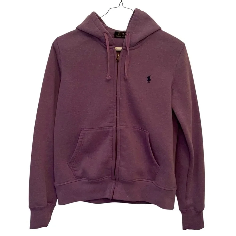 Polo Ralph Lauren Zip Up Hoodie Purple Kids Size L